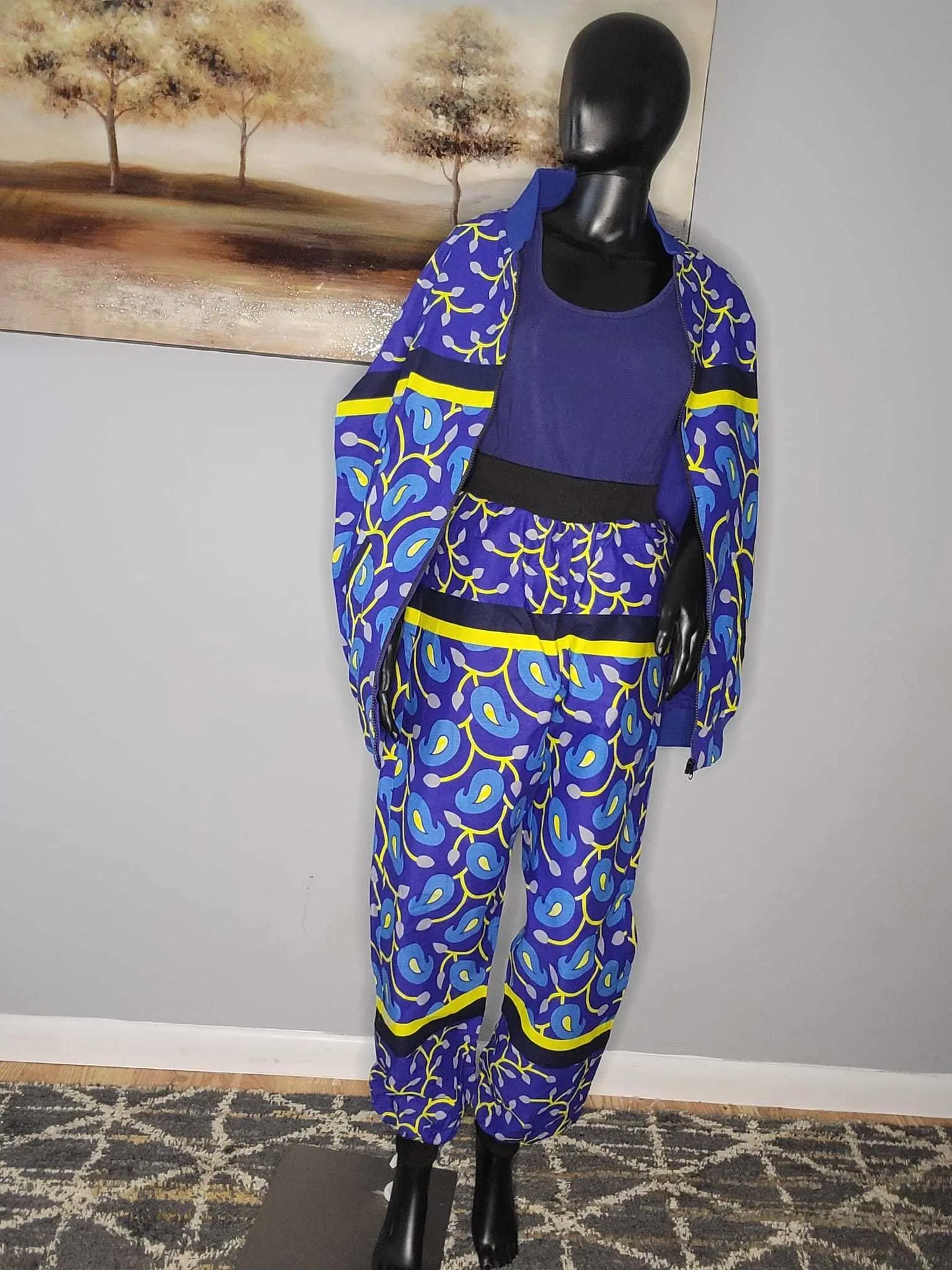 African Print Pants | Comfortable Ankara Jogger Pants-Blue