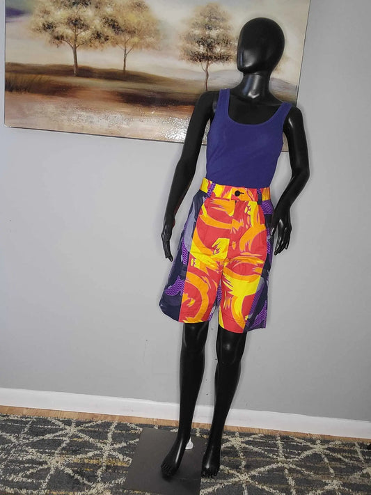 African print shorts | Stylish African fashion for women-orange