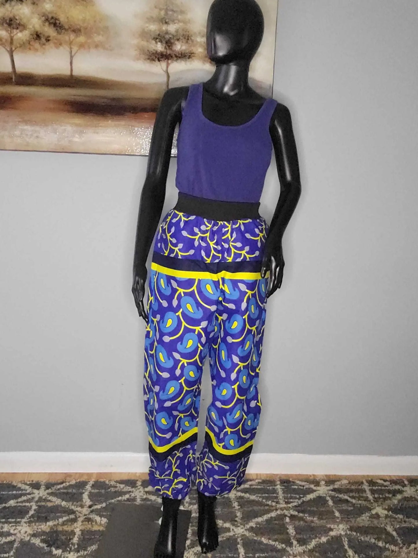 African Print Pants | Comfortable Ankara Jogger Pants-Blue