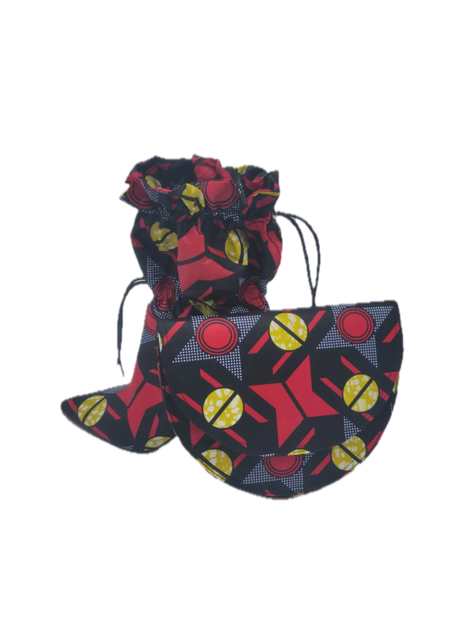 African Accessories, African Shoes -Hamra 4" Ankle Boots-African Print