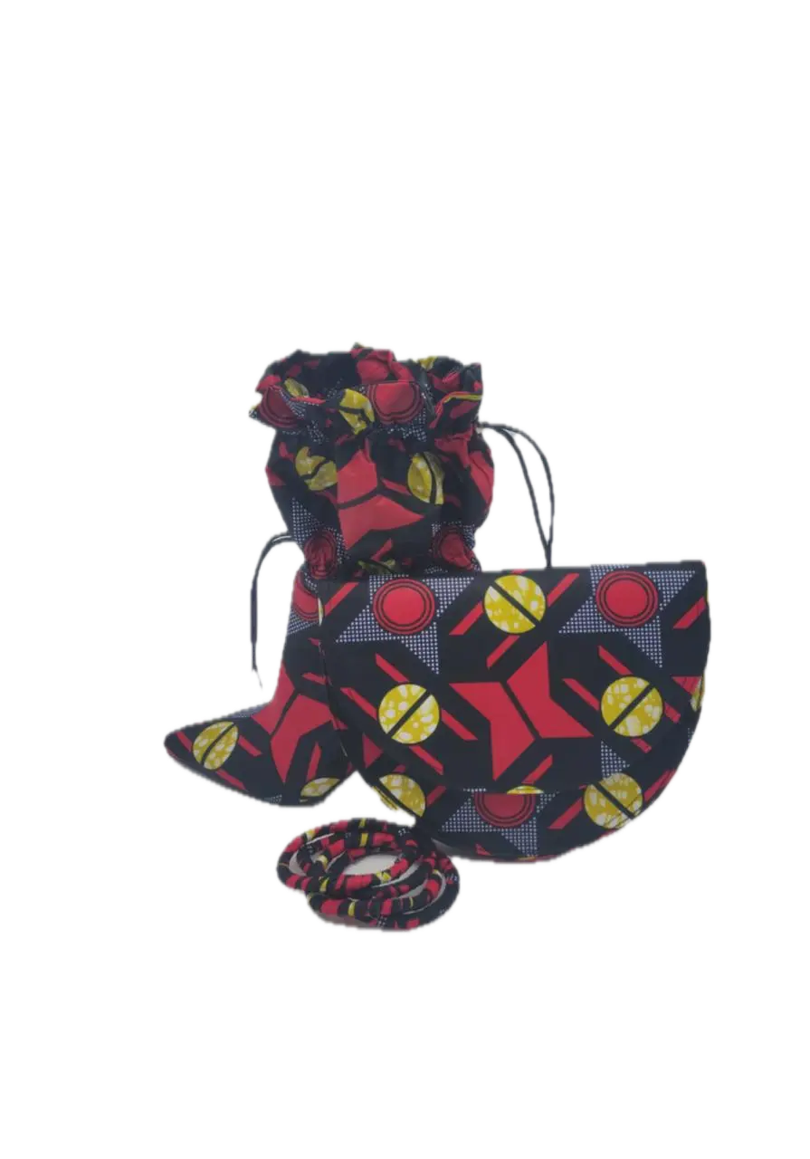 African Accessories, African Shoes -Hamra 4" Ankle Boots-African Print