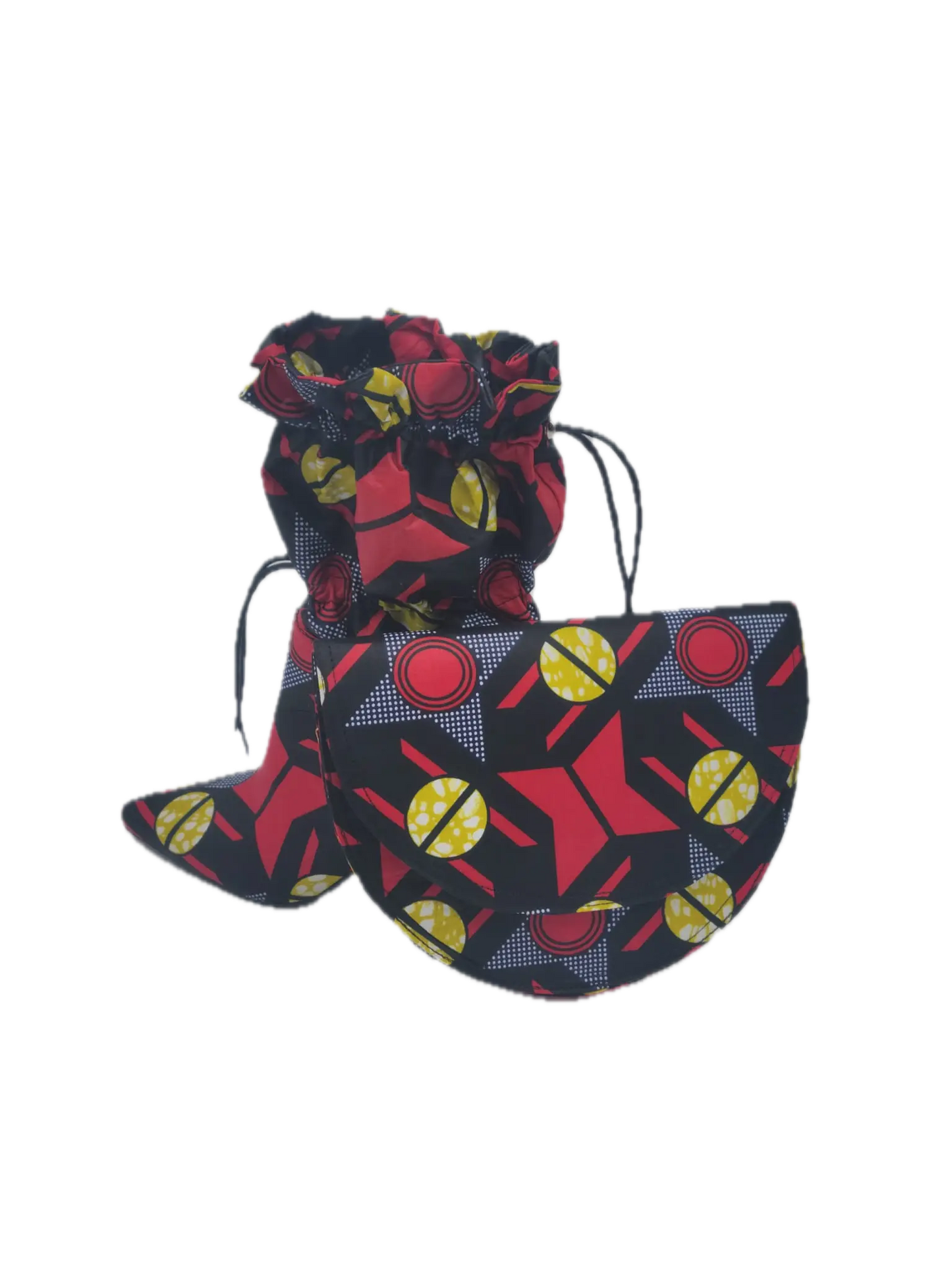 African Accessories, African Shoes -Hamra 4" Ankle Boots-African Print