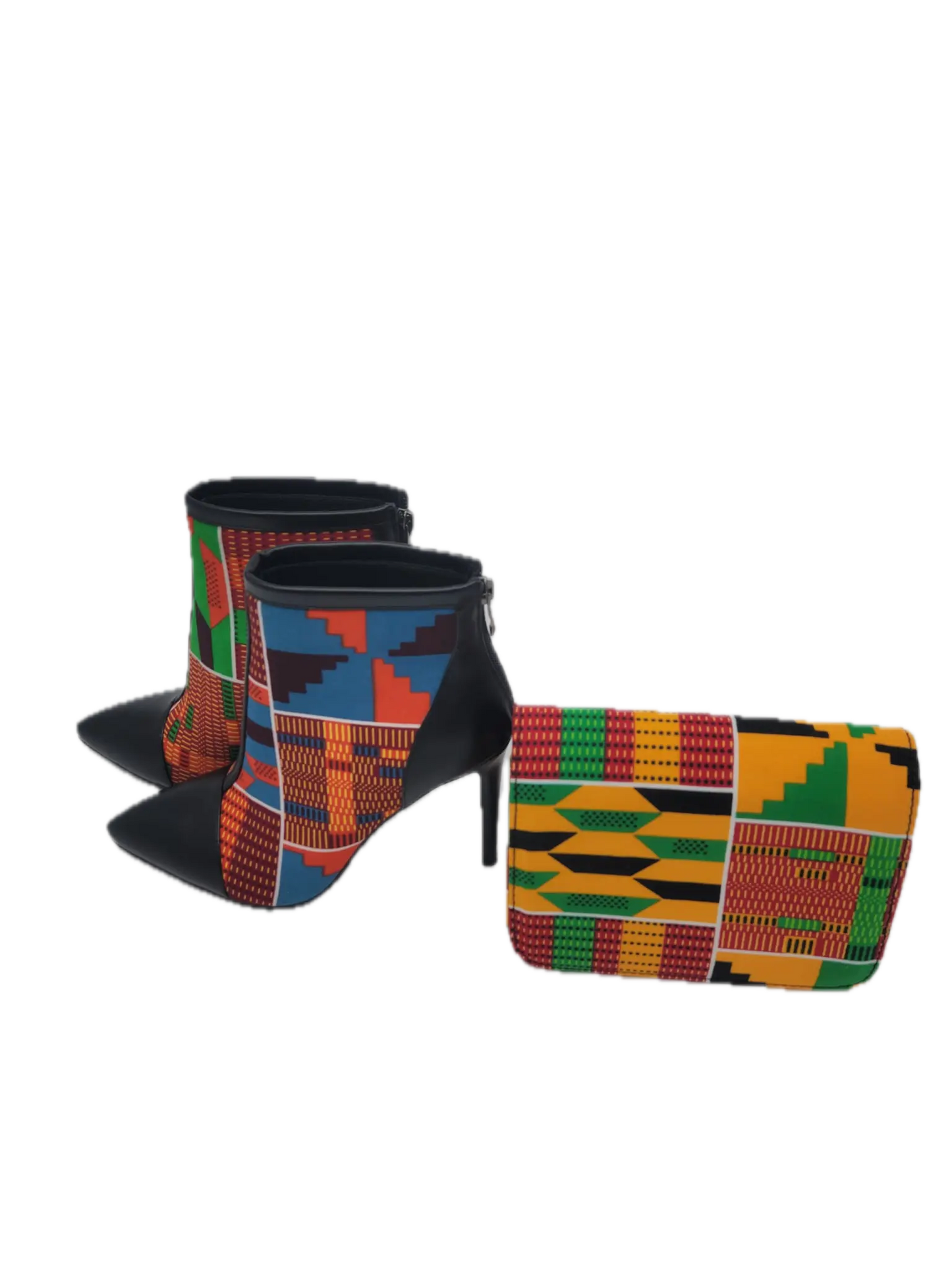 African Shoes, African Accessories African Print Kente 4" Booties-shoes