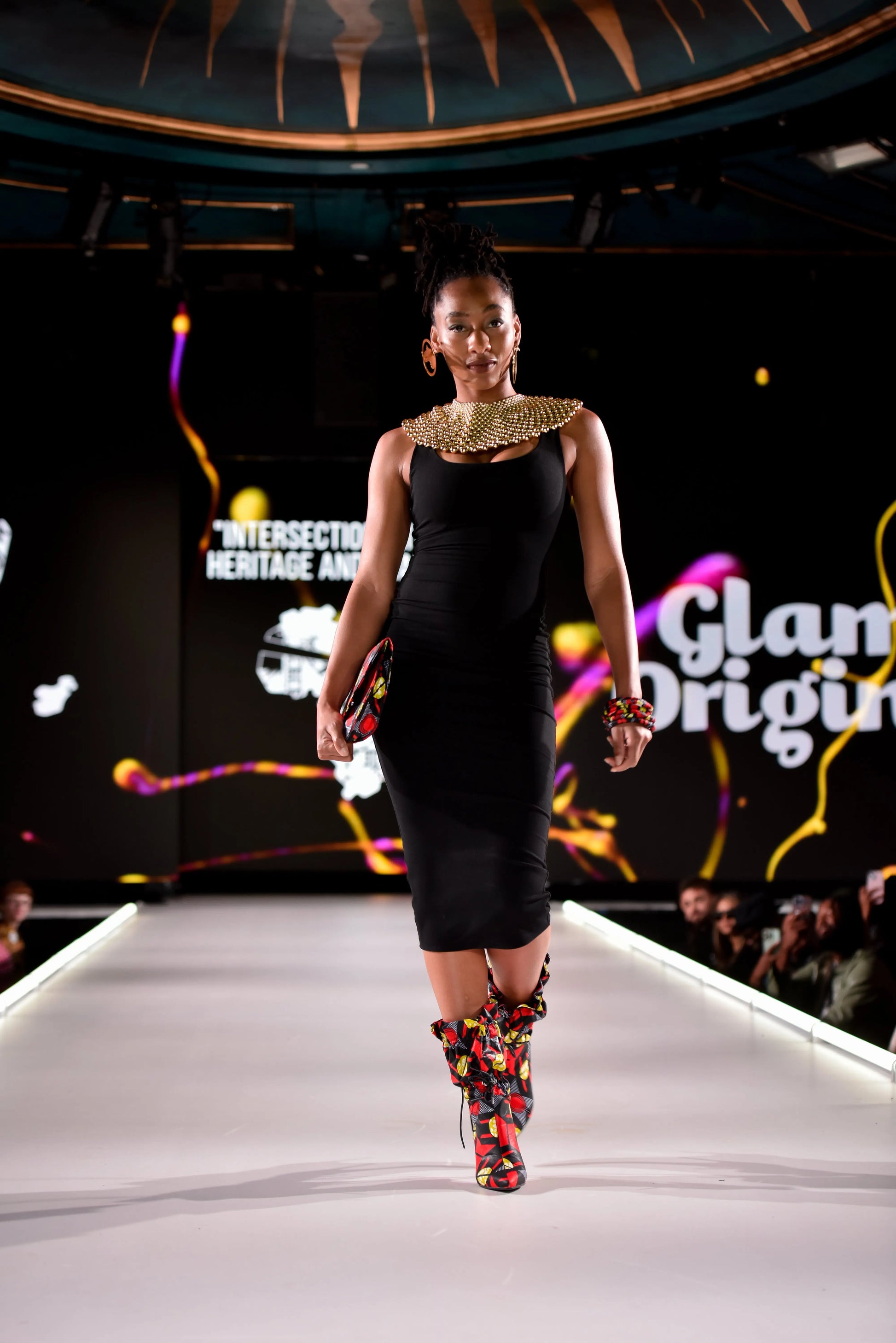 African Accessories, African Shoes -Hamra 4" Ankle Boots-African Print