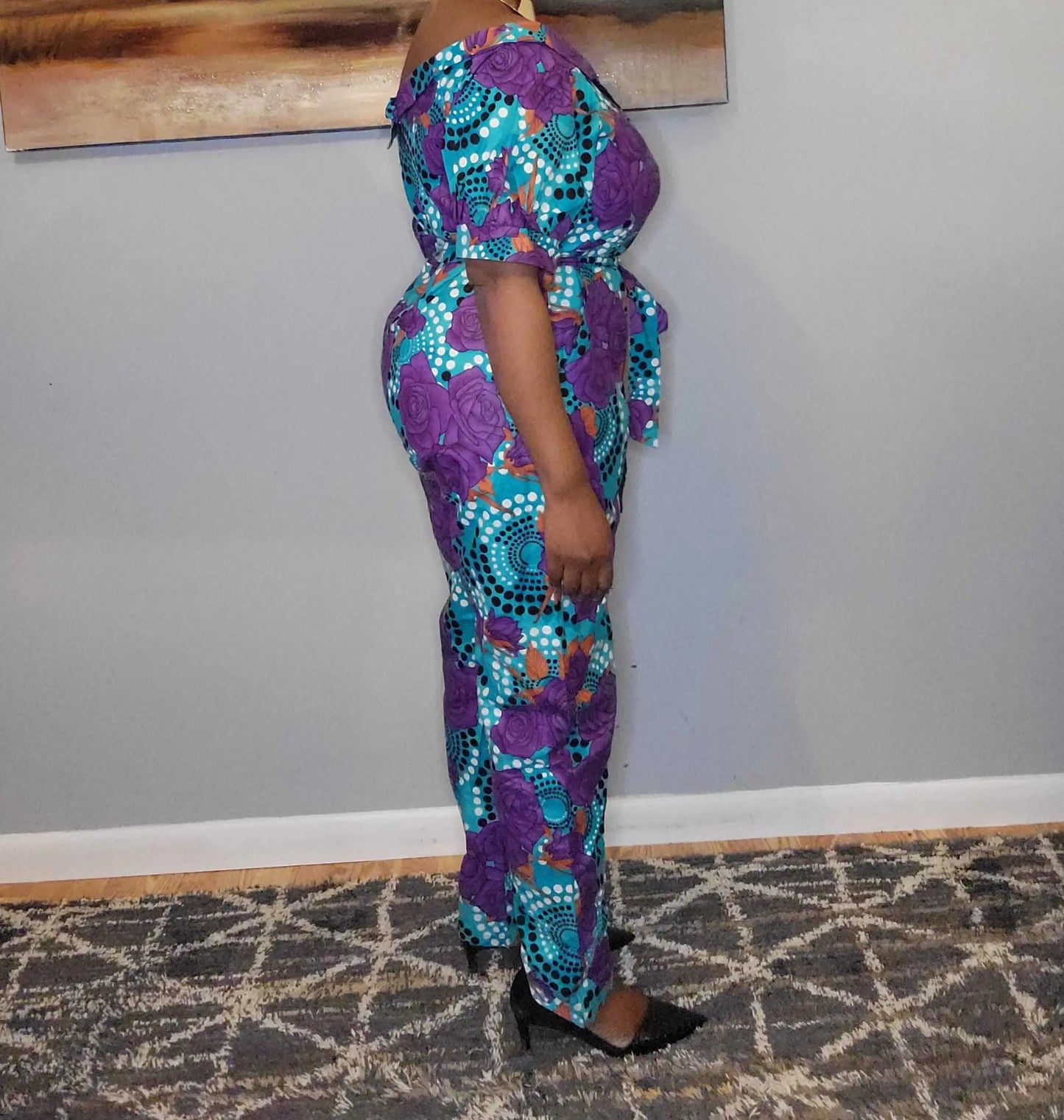 Women African Clothing|African Print Jumpsuit Multicolor1