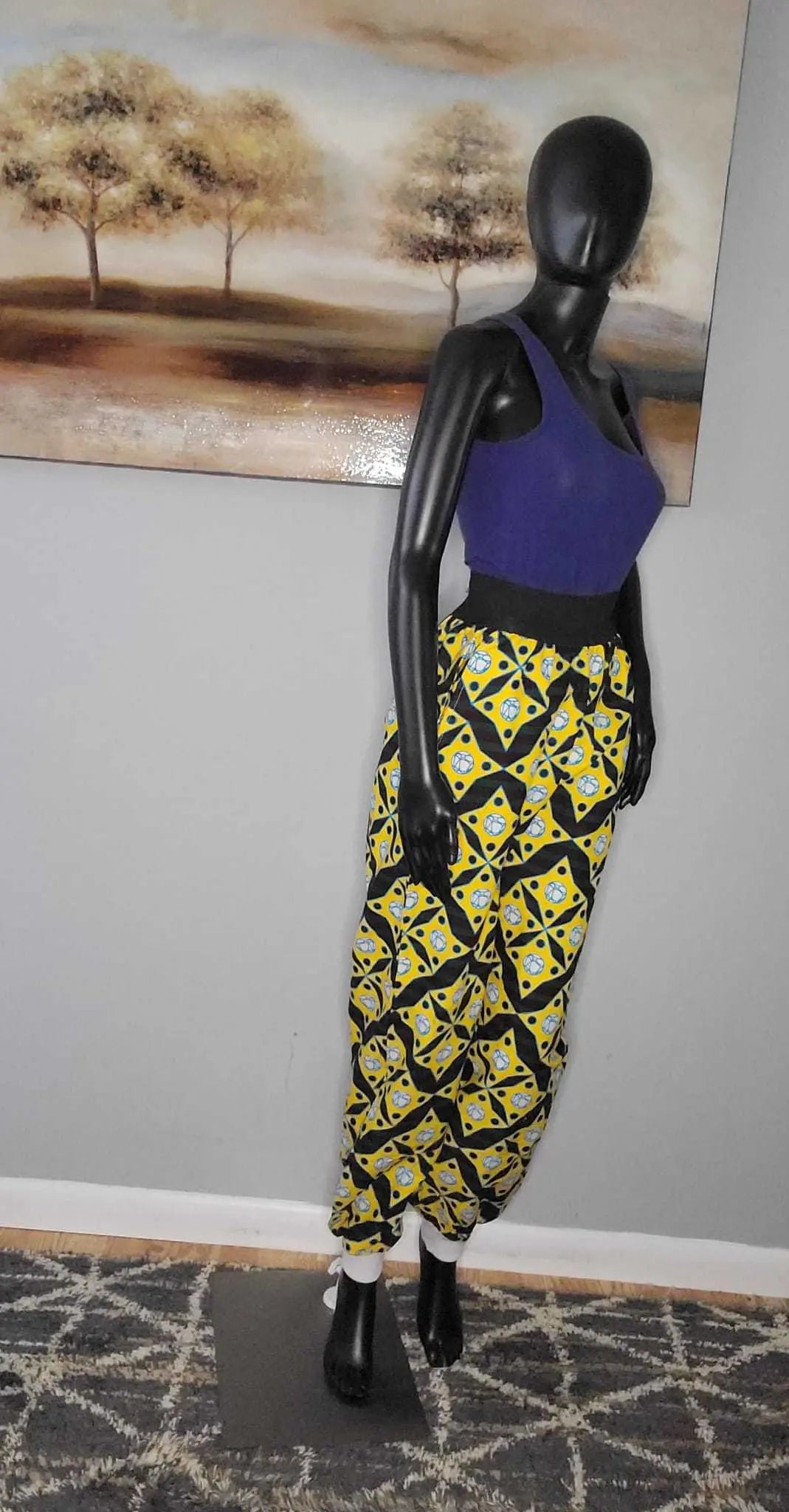 African Print Pants | Comfortable Ankara Jogger Pants-Yellow
