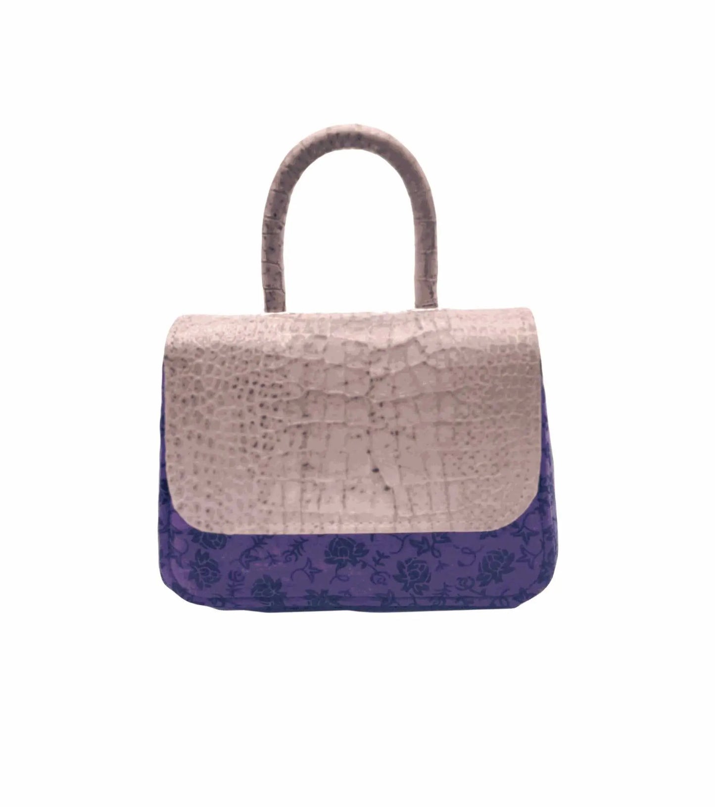 African Accessories, Asma chic Ankara Handbag Purple-African Print