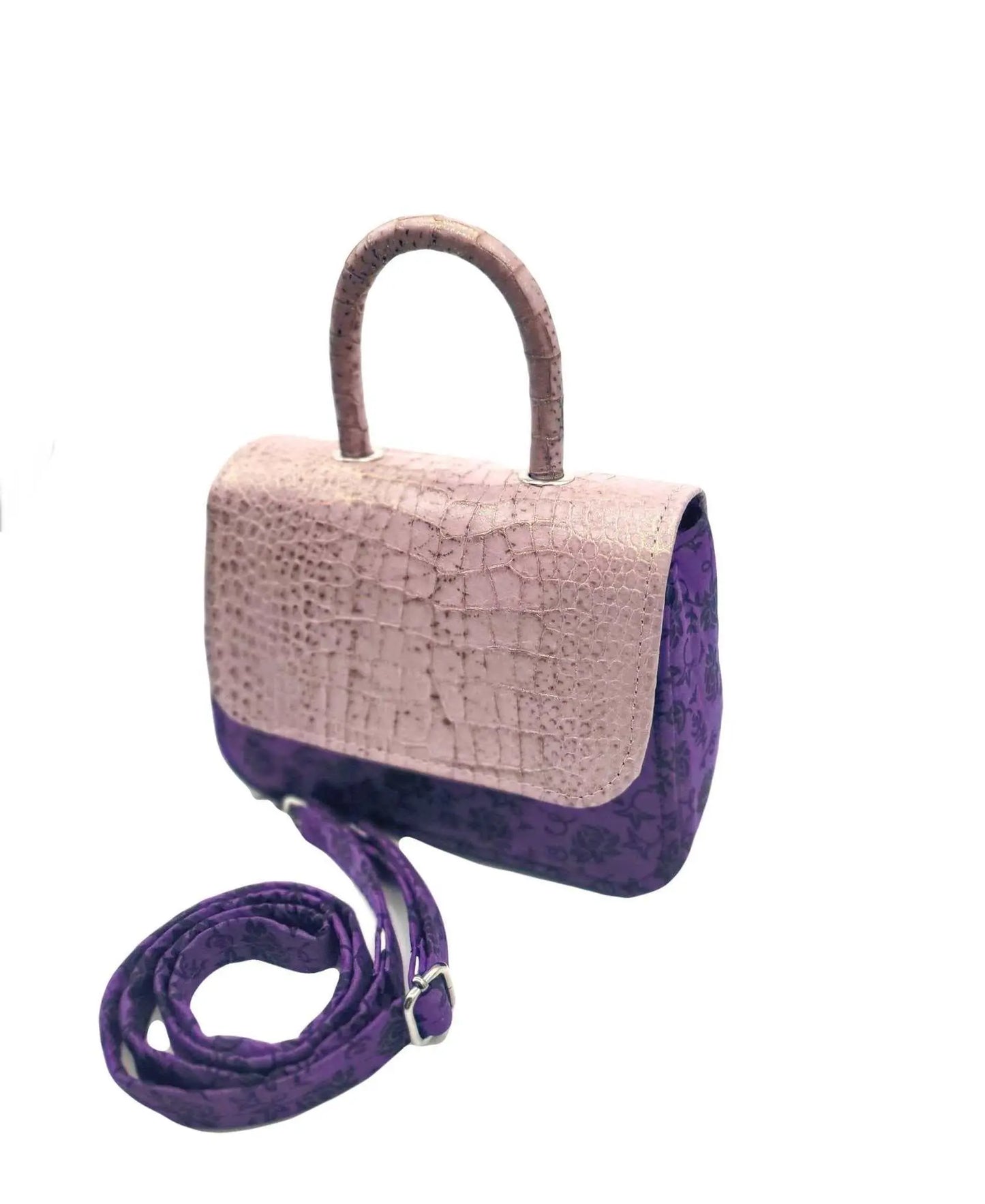 African Accessories, Asma chic Ankara Handbag Purple-African Print