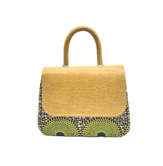 African Accessories Asma Chic Ankara Handbag Yellow - African Print