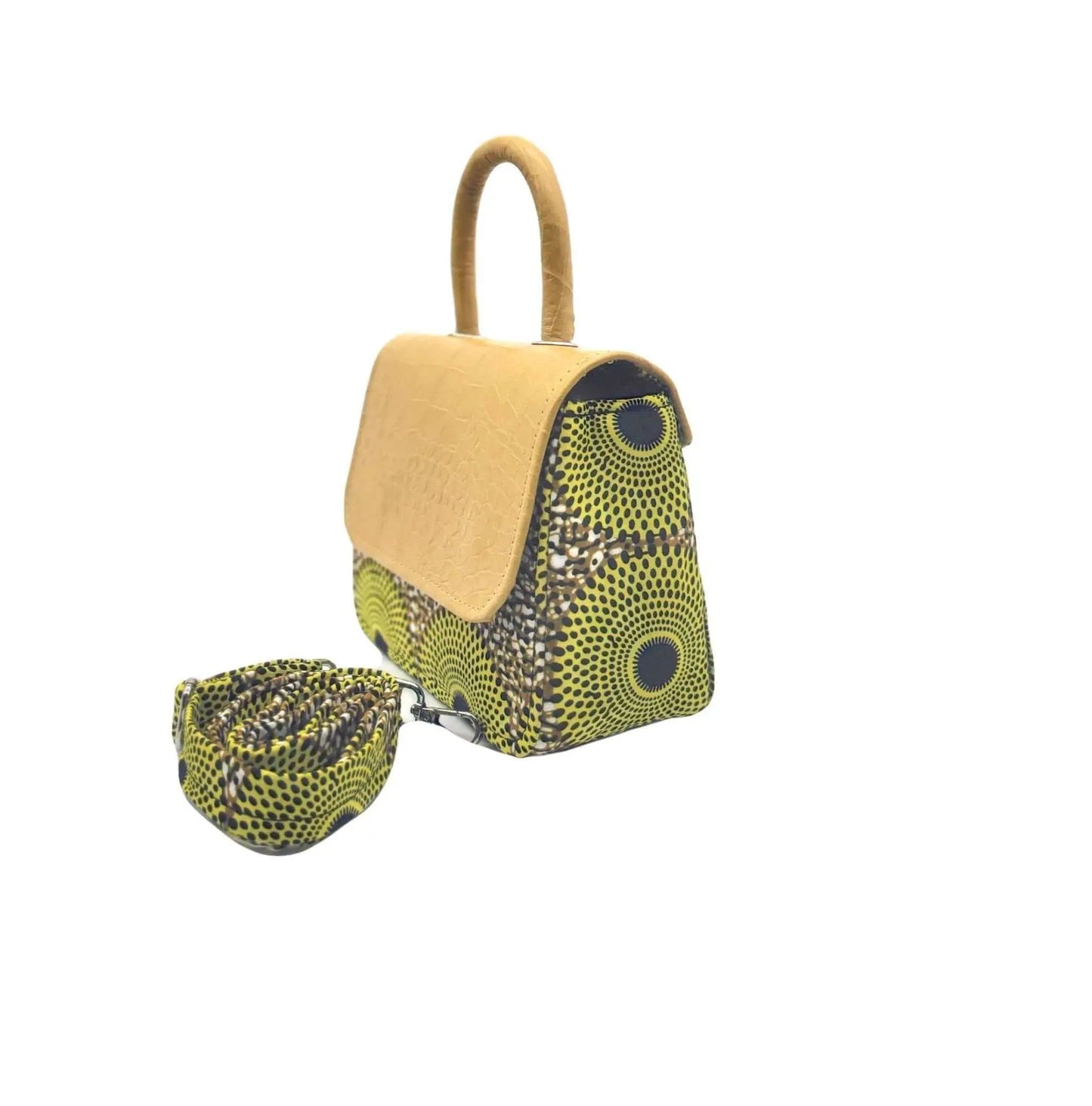 African Accessories Asma Chic Ankara Handbag Yellow - African Print