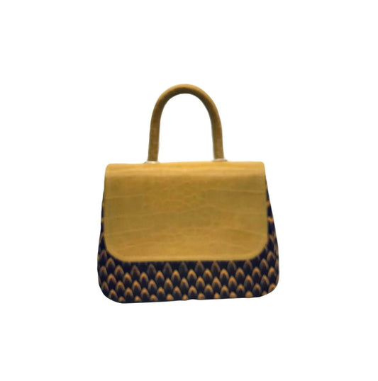 African Accessories Asma chic Ankara Handbag Yellow-African Print