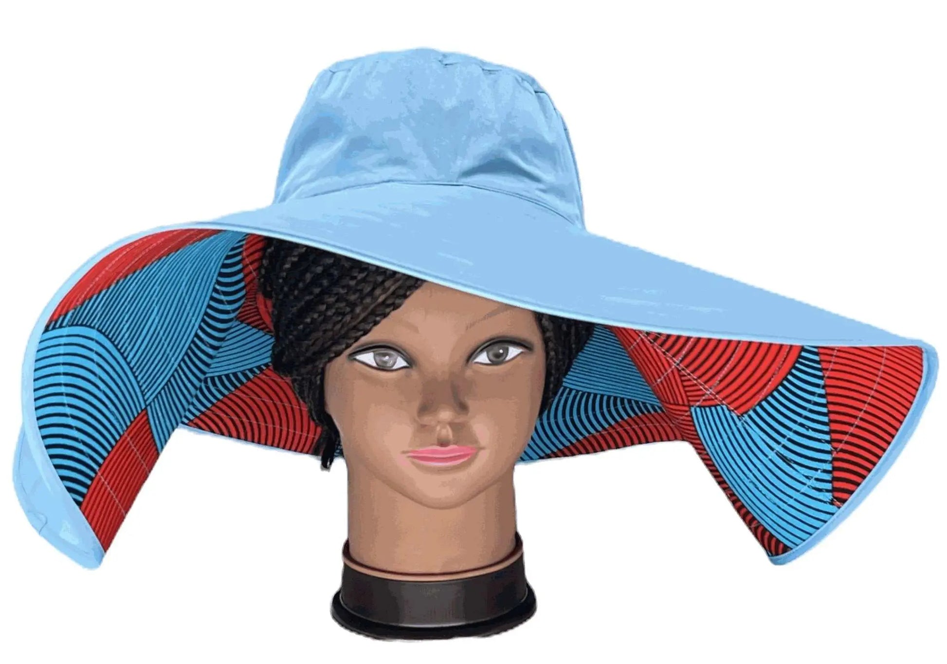 African accessories Asma Large Reversible African Print Summer Hat 100% Cotton