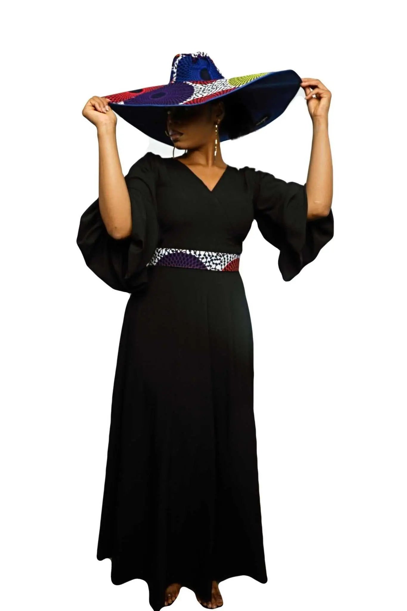 African accessories Asma Large Reversible African Print Summer Hat 100% Cotton