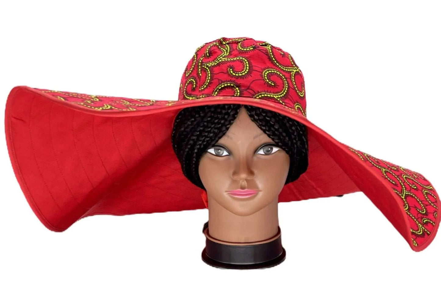 African Accessories Asma Large Reversible African Print Summer Hat 100% Cotton