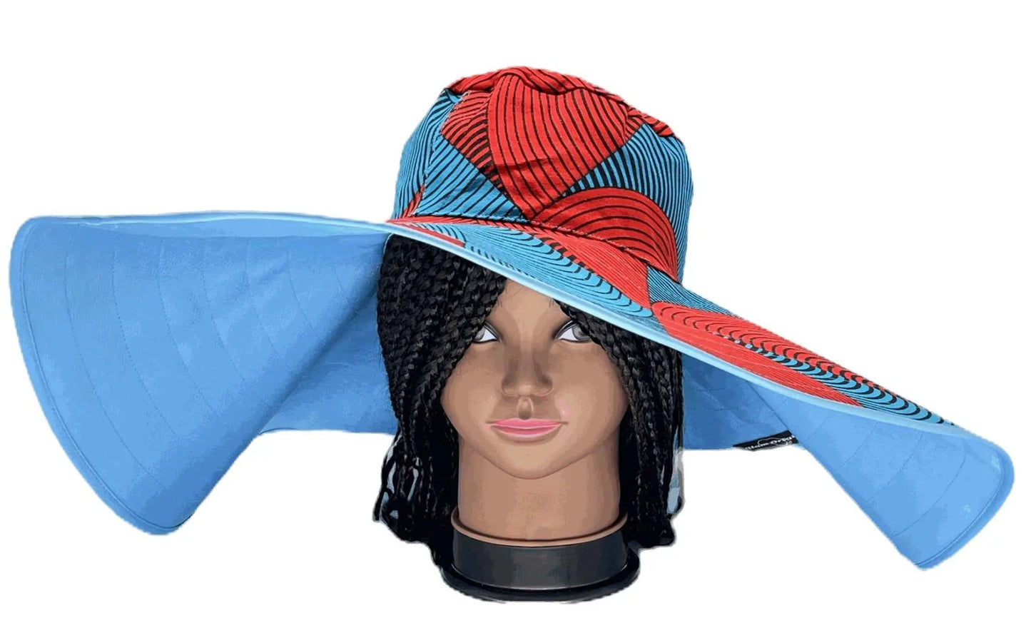 African accessories Asma Large Reversible African Print Summer Hat 100% Cotton