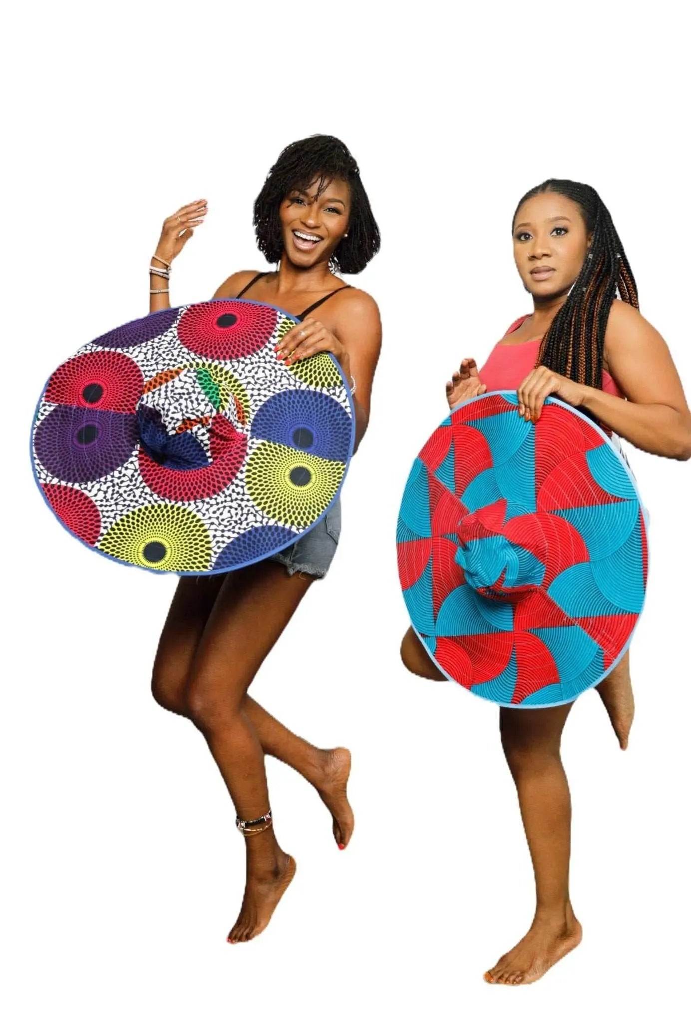 African accessories Asma Large Reversible African Print Summer Hat 100% Cotton