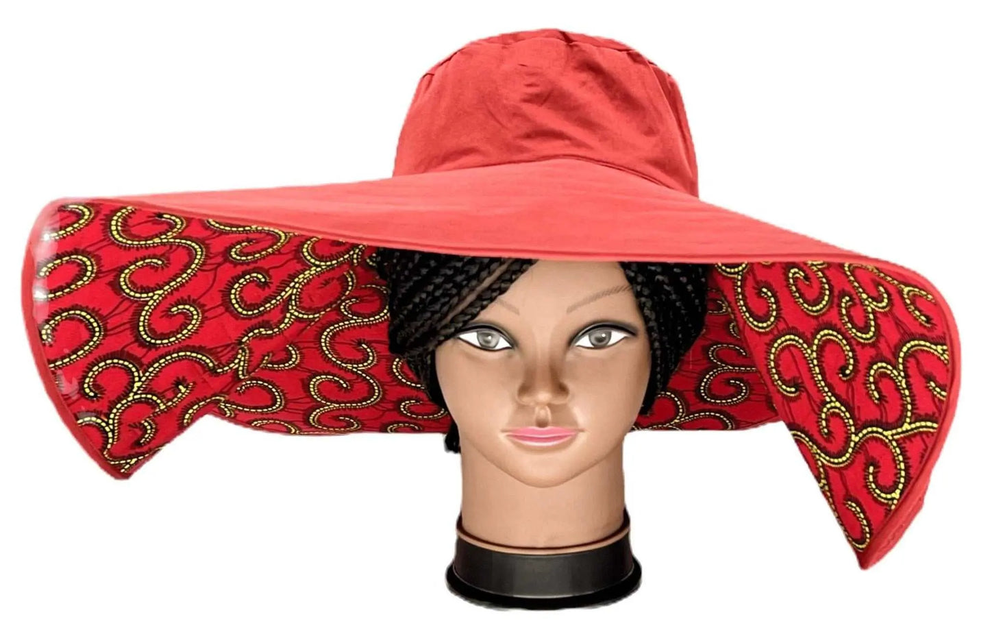 African Accessories Asma Large Reversible African Print Summer Hat 100% Cotton