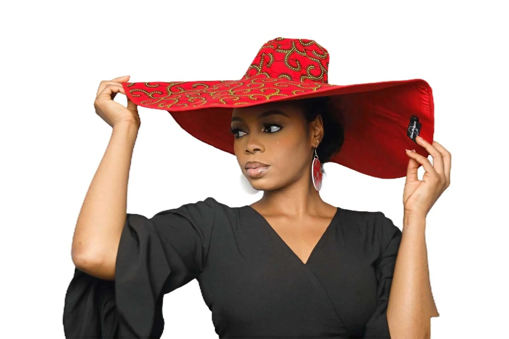 African Accessories Asma Large Reversible African Print Summer Hat 100% Cotton