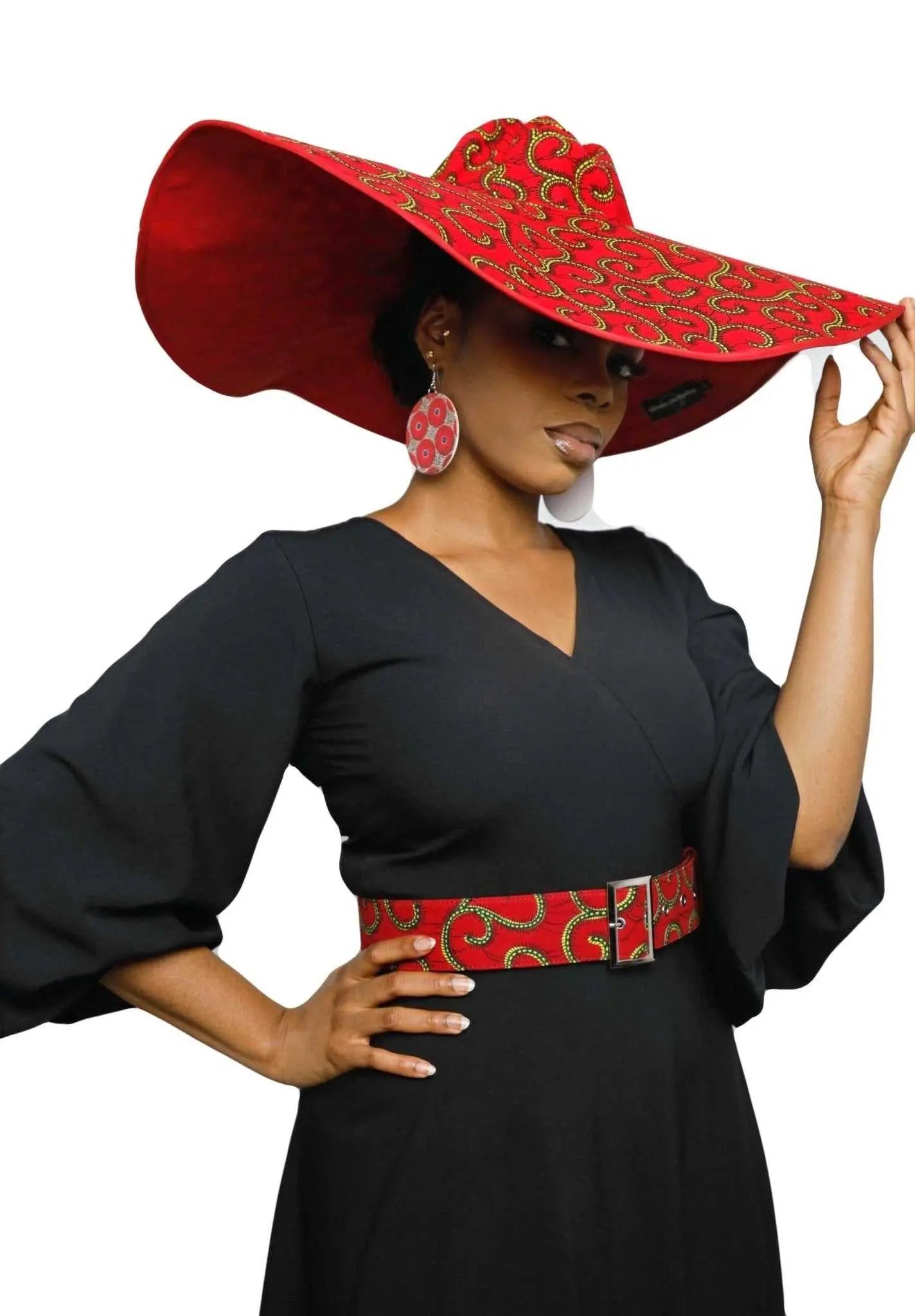 African Accessories Asma Large Reversible African Print Summer Hat 100% Cotton