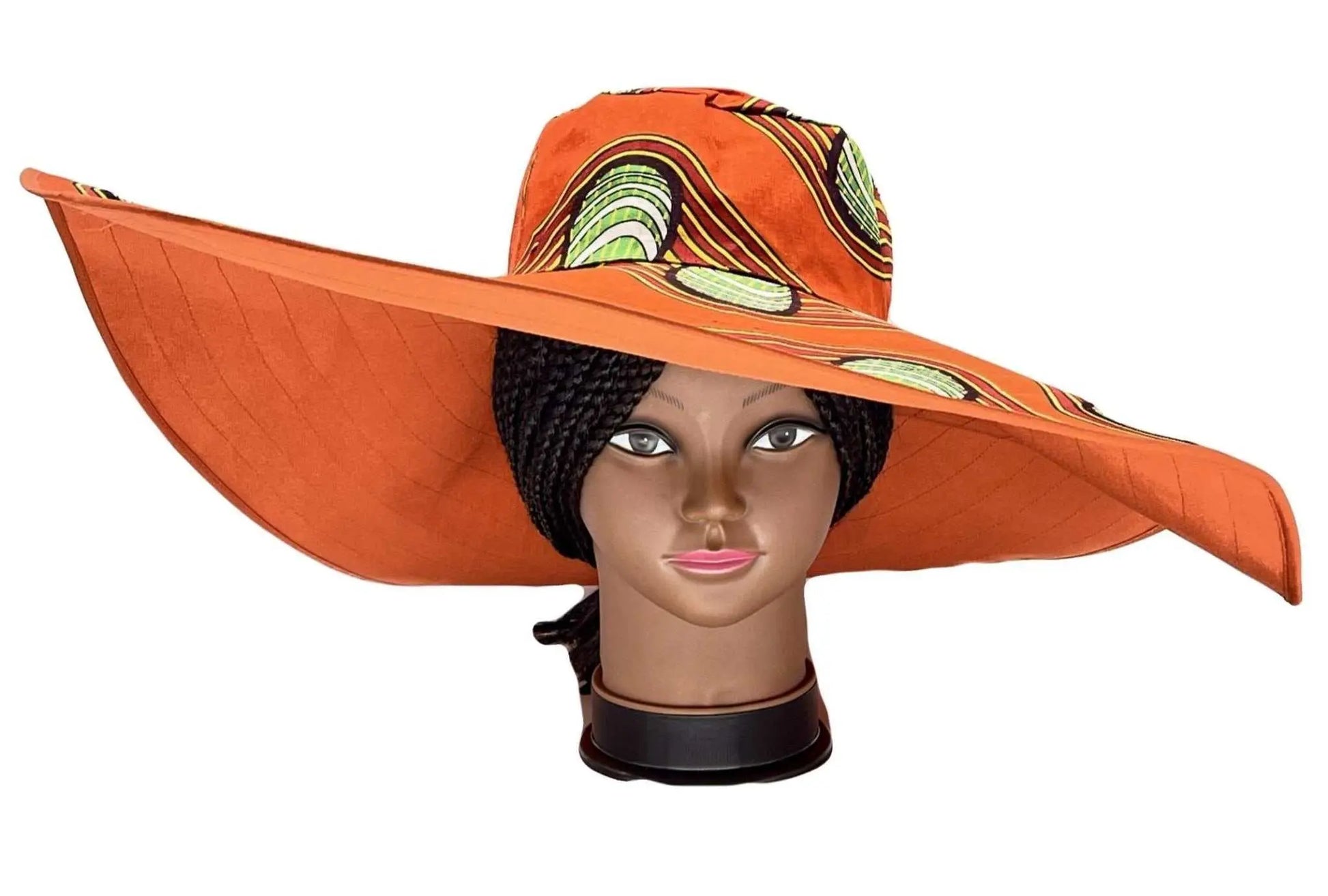 African Accessories Asma Large Reversible African Print Summer Hat 100% Cotton