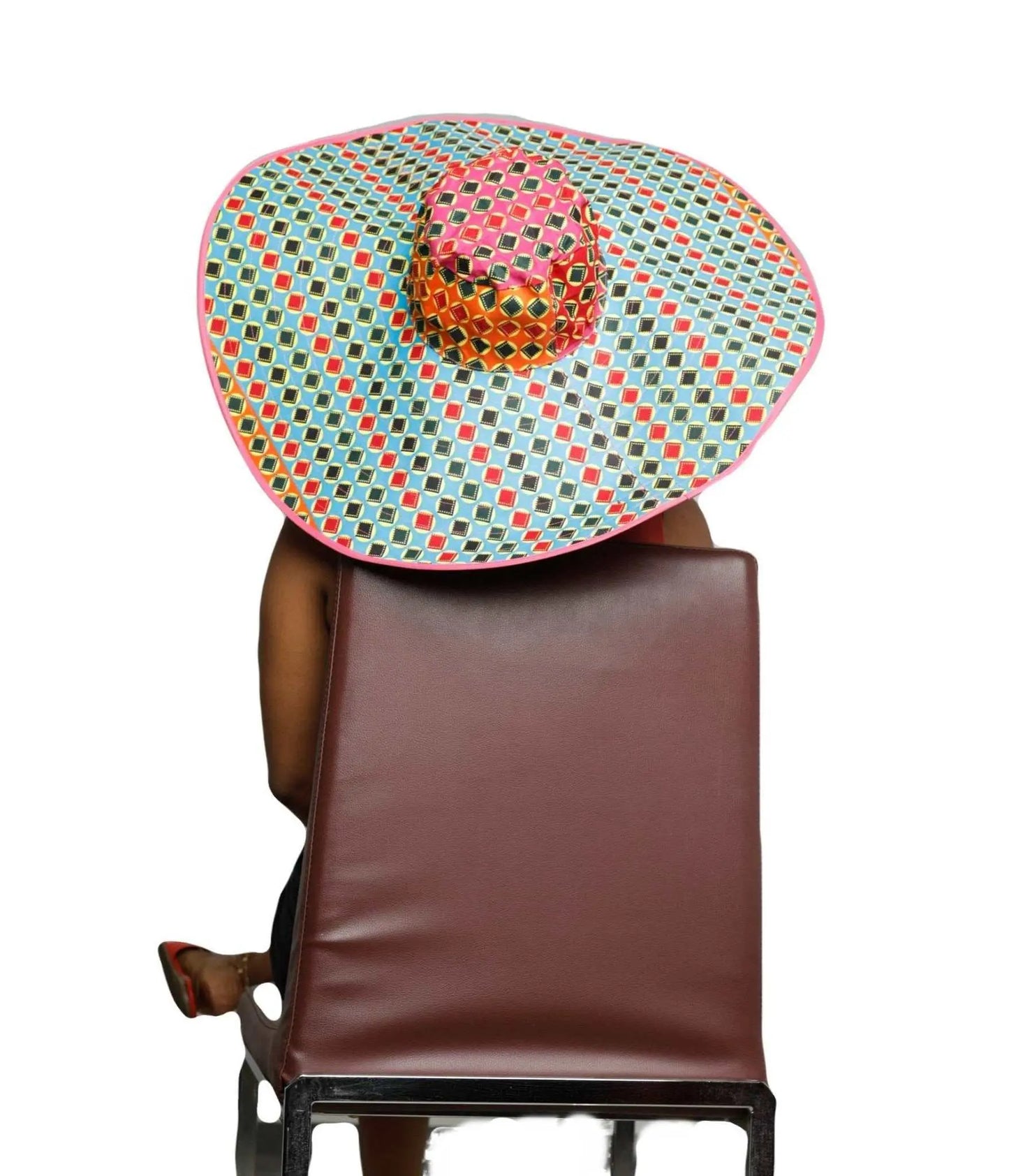 African Accessories Asma Large Reversible African Print Summer Hat 100% Cotton