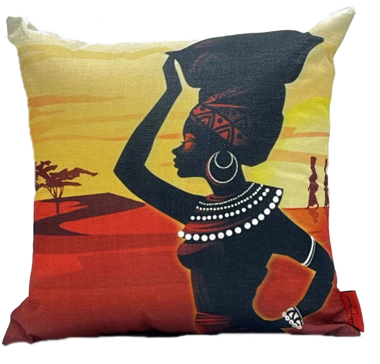 African home accessories Ayman Canvas Oil Paint Decorative throw pillow