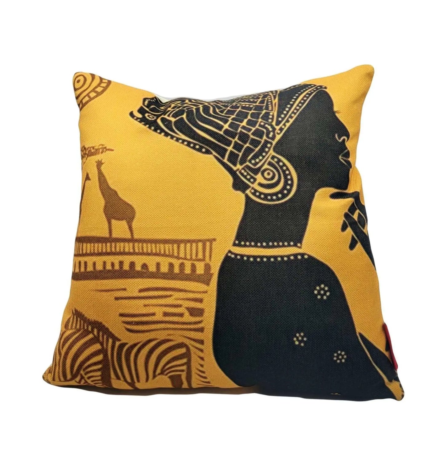 African home accessories Ayman Canvas Oil Paint Decorative throw pillow