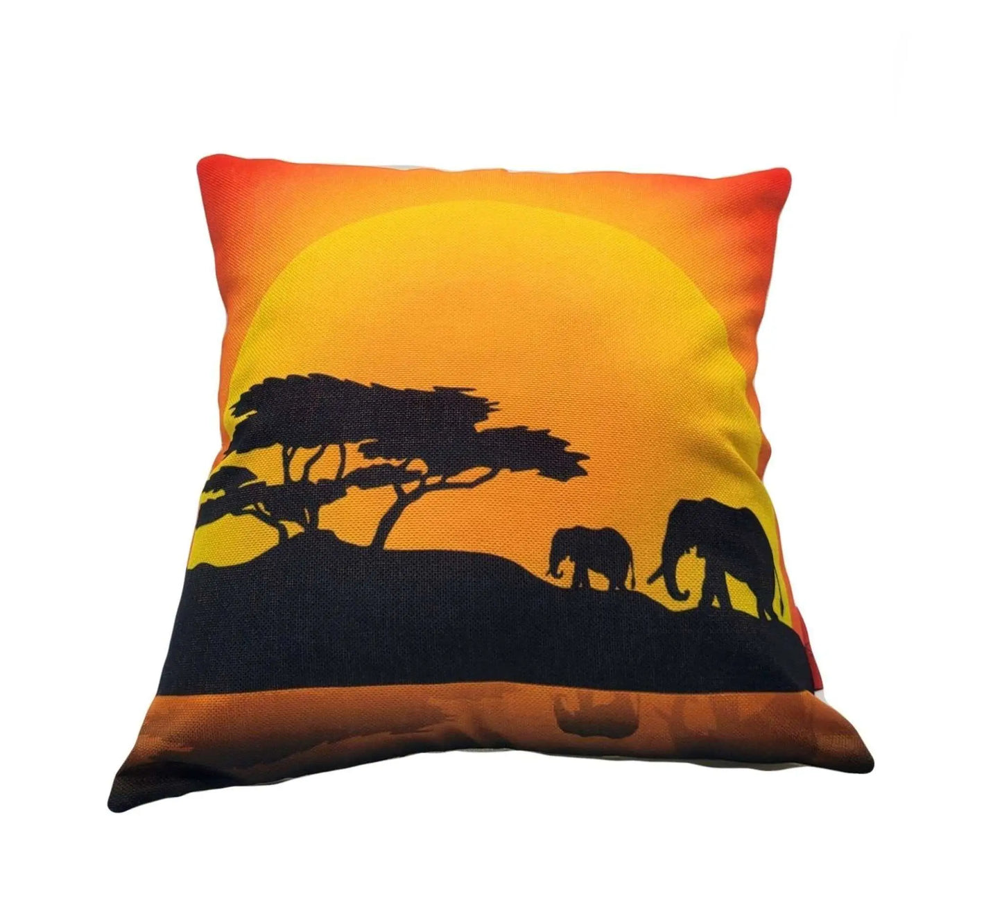 African home accessories Ayman Canvas Oil Paint Decorative throw pillow Elephants