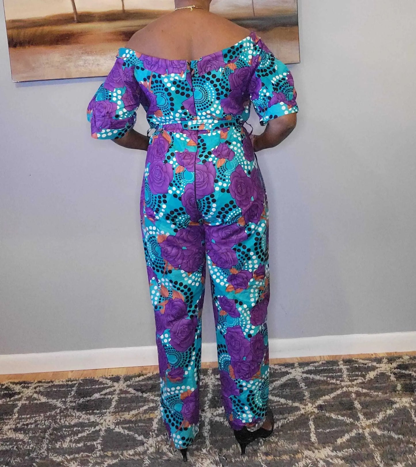 Women African Clothing|African Print Jumpsuit Multicolor1