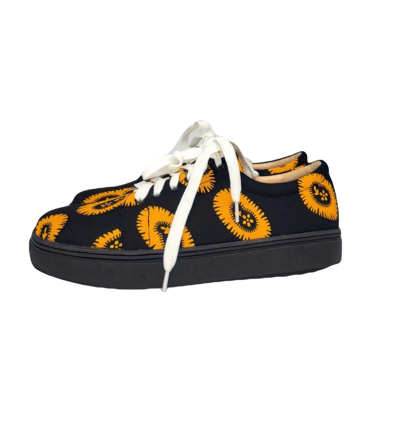 Ewan Ankara Sneakers black and Yellow_shoes - Glam Origins