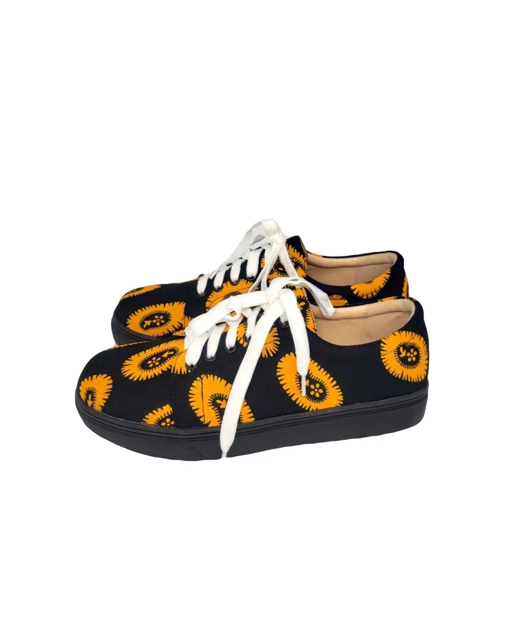 Ewan Ankara Sneakers black and Yellow_shoes - Glam Origins