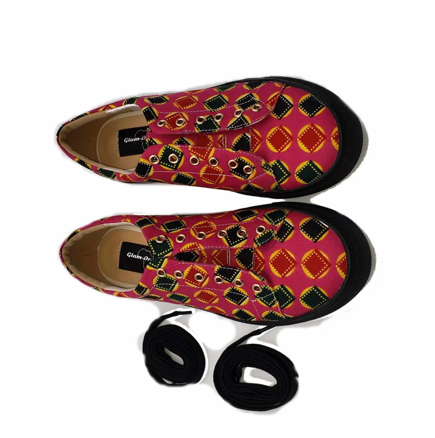 African Accessories, African Shoes Ewan Ankara Sneakers multicolor-African Print