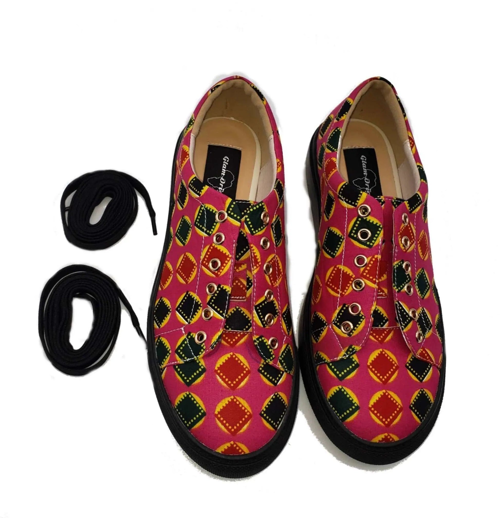 African Accessories, African Shoes Ewan Ankara Sneakers multicolor-African Print