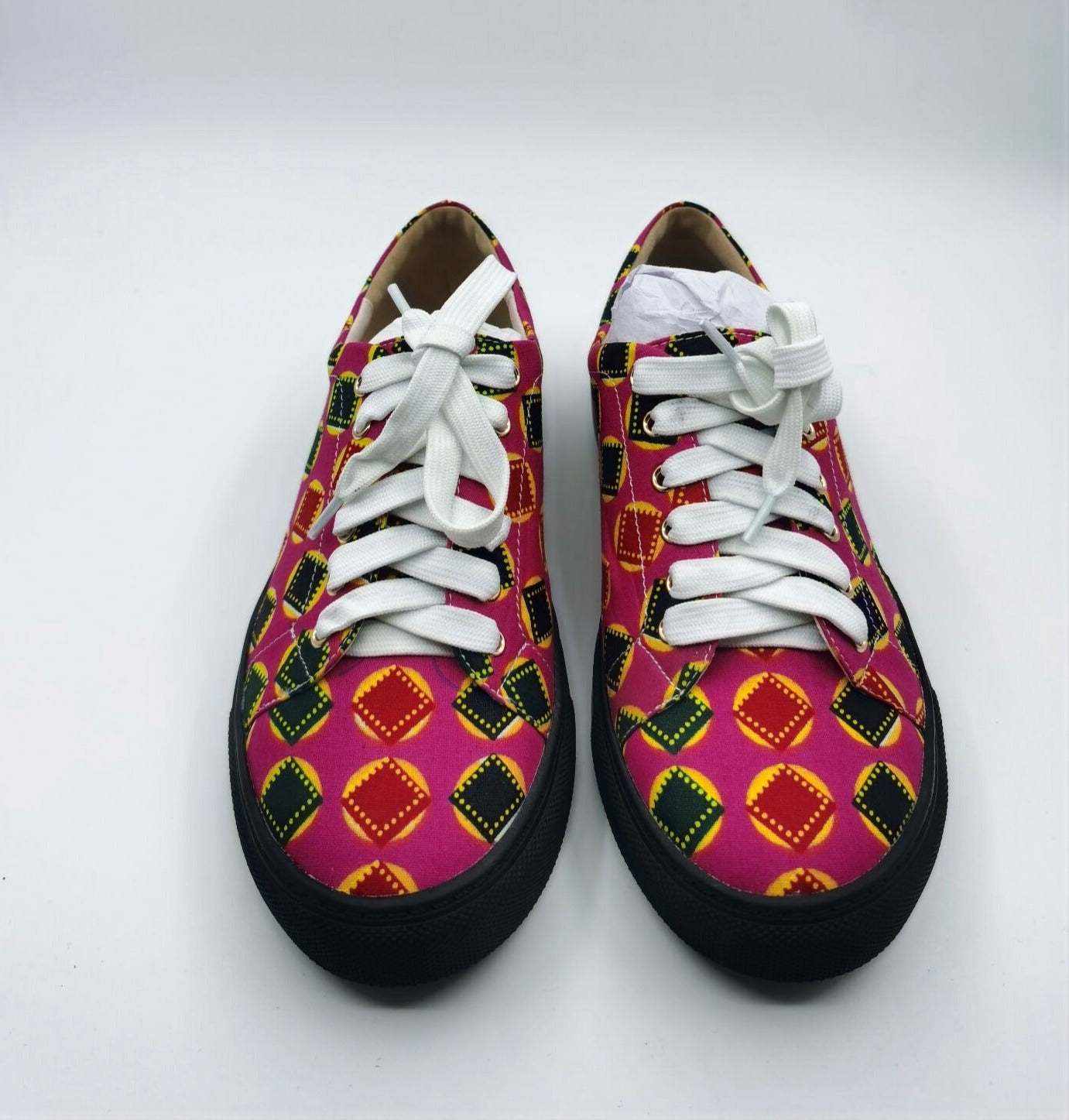 African Accessories, African Shoes Ewan Ankara Sneakers multicolor-African Print