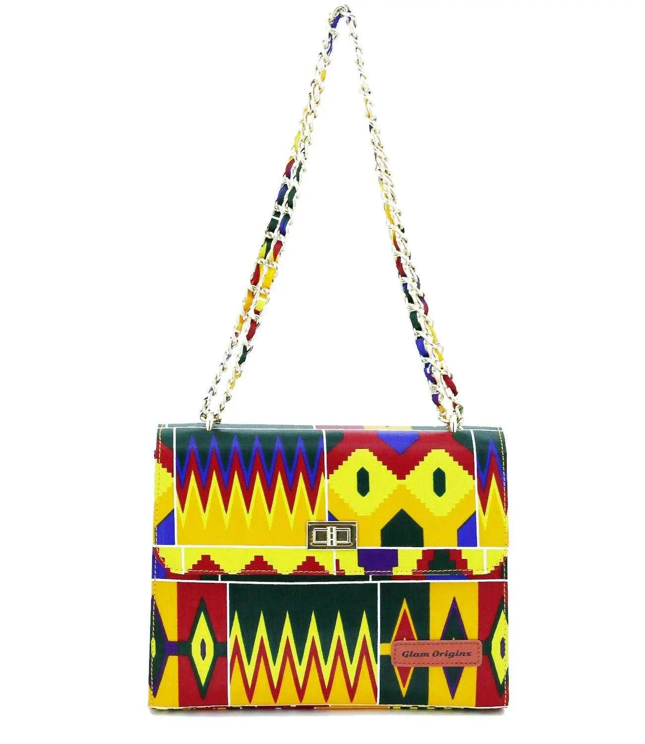 African Accessories Hamra 100% Cotton Kente Handbag - African Print