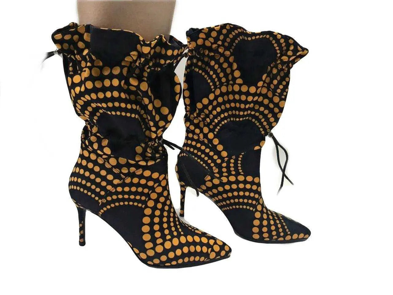African Shoes, African Accessories Hamra 4" African Print Ankle Boots