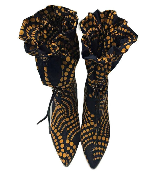 African Shoes, African Accessories Hamra 4" African Print Ankle BootsÂ