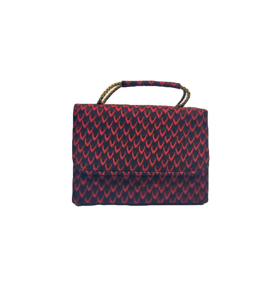 African Accessories Hamra Chic Ankara Handbag Red-African Print
