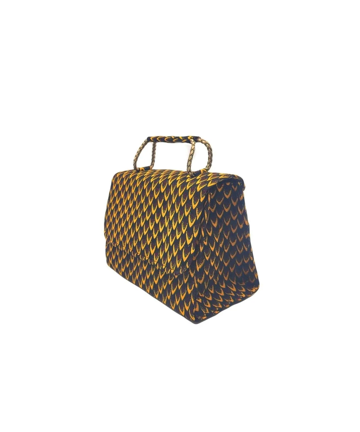 African Accessories Hamra Chic Ankara Handbag Yellow-African Print