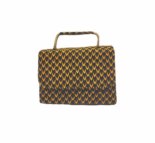 African Accessories Hamra Chic Ankara Handbag Yellow-African Print
