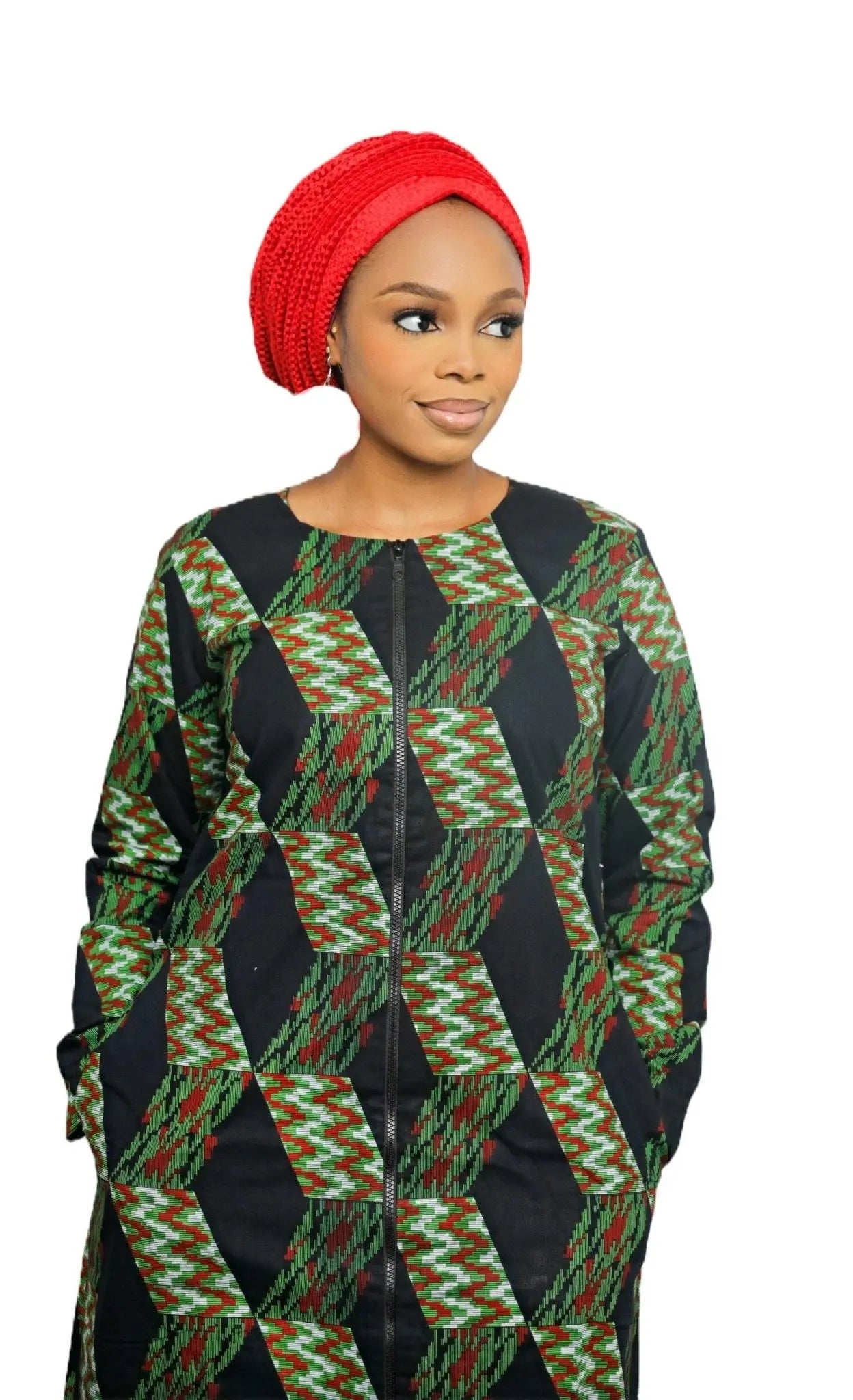 African Dress Ladies | Stylish Ankara Dress Jacket-Maxi-Green6
