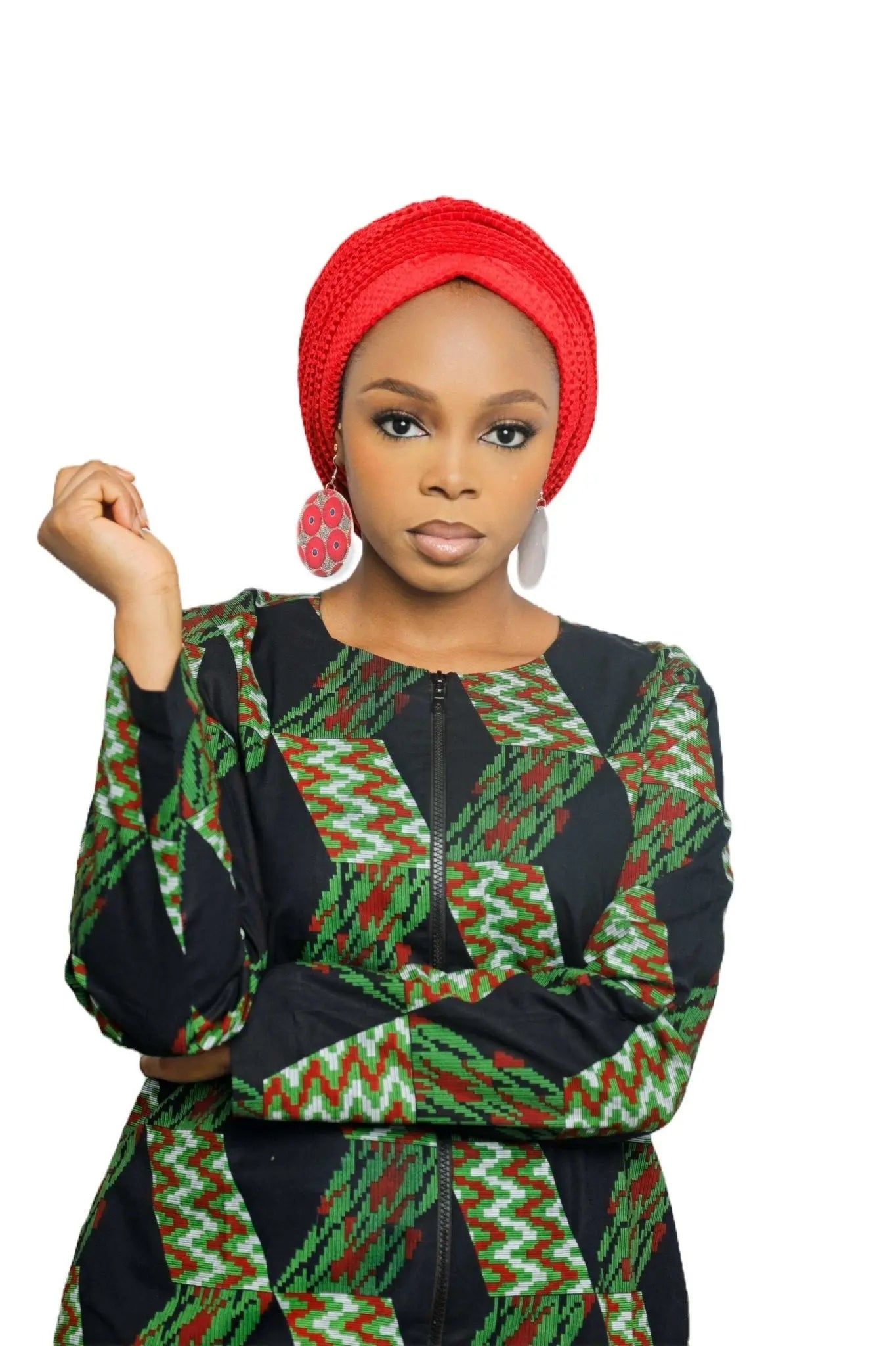 African Dress Ladies | Stylish Ankara Dress Jacket-Maxi-Green6
