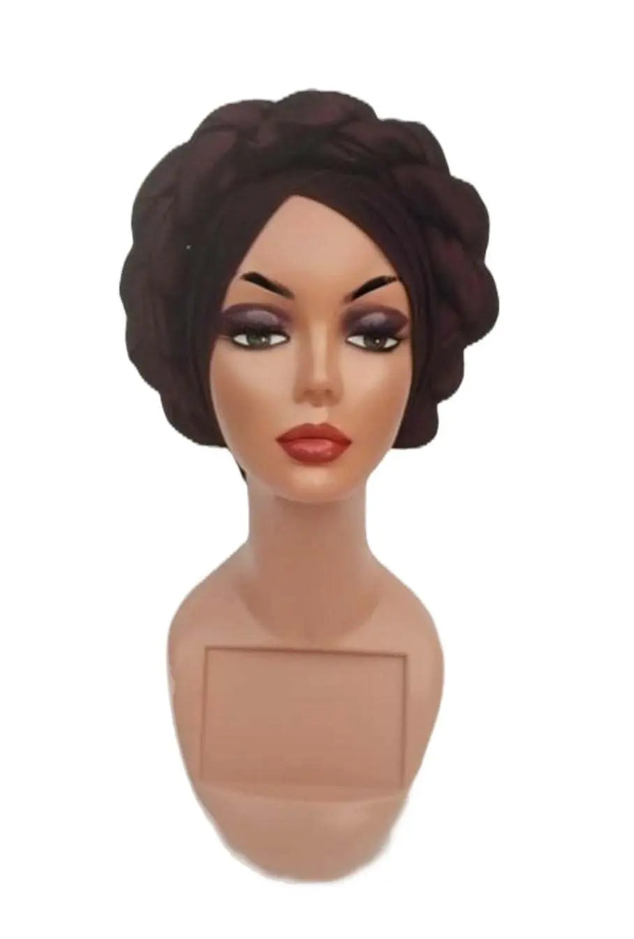 Stylish African Accessories | Silk Turban-Head Cover-Hannah Twist-Brown