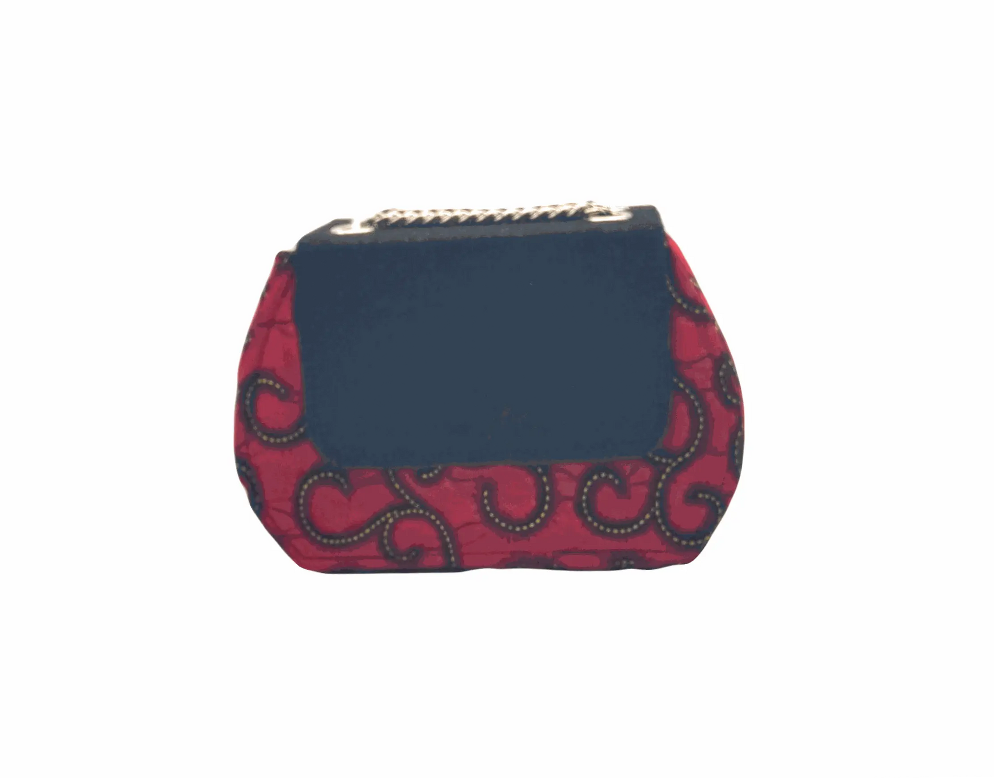 African Accessories Ummita Chic Ankara and Denim Handbag Red- African Print