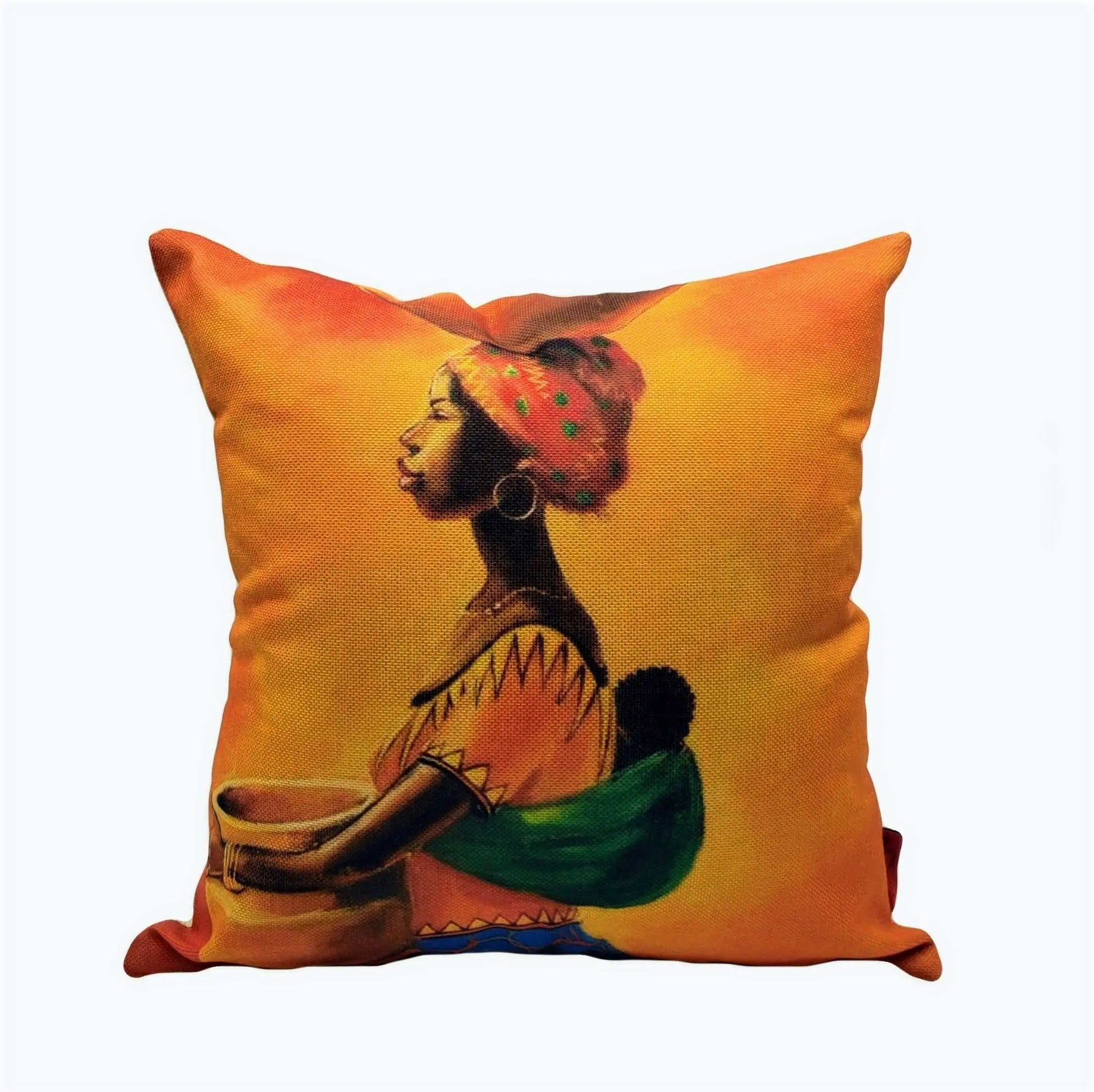 African home accessories Yumsie Canvas Decorative Throw pillow Mama and Baby2