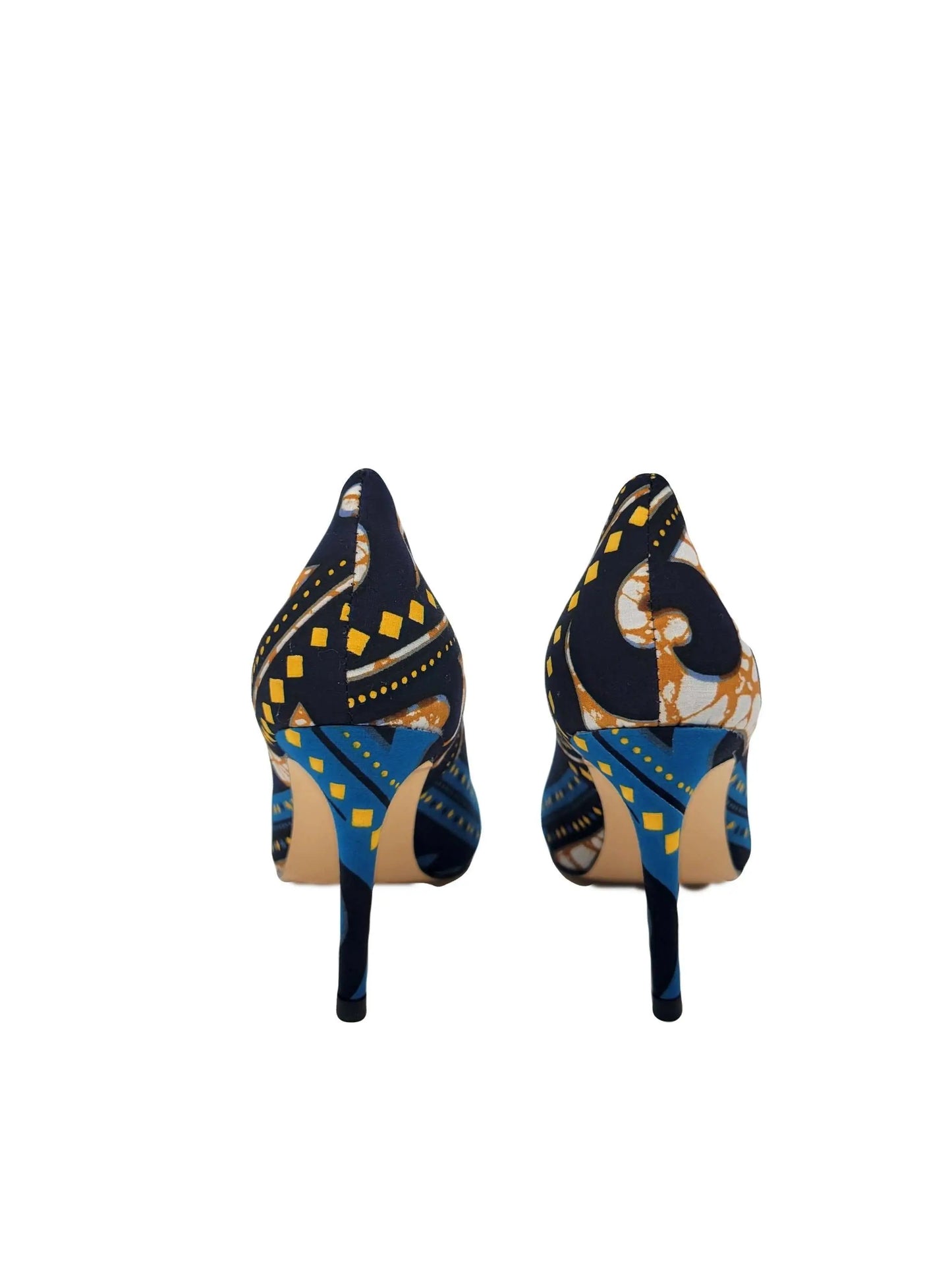 Glam Origins Liho 3" Ankara Pumps Blue_shoes Shoes AnkaraVibrant colors100% cottonKeep away from water/rain/ do not immerse in water3 inch heelSpot clean Liho 3" Ankara Pumps Blue_shoes