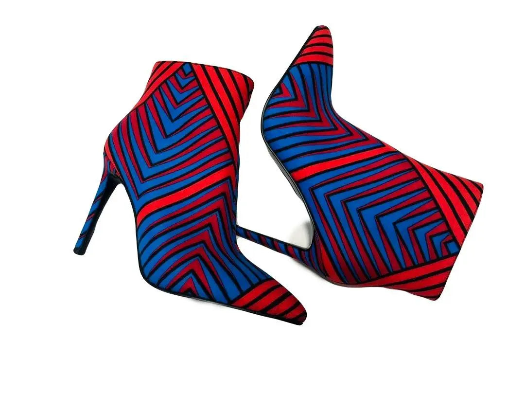 African shoes, African accessories Liho 4" Booties-African Print