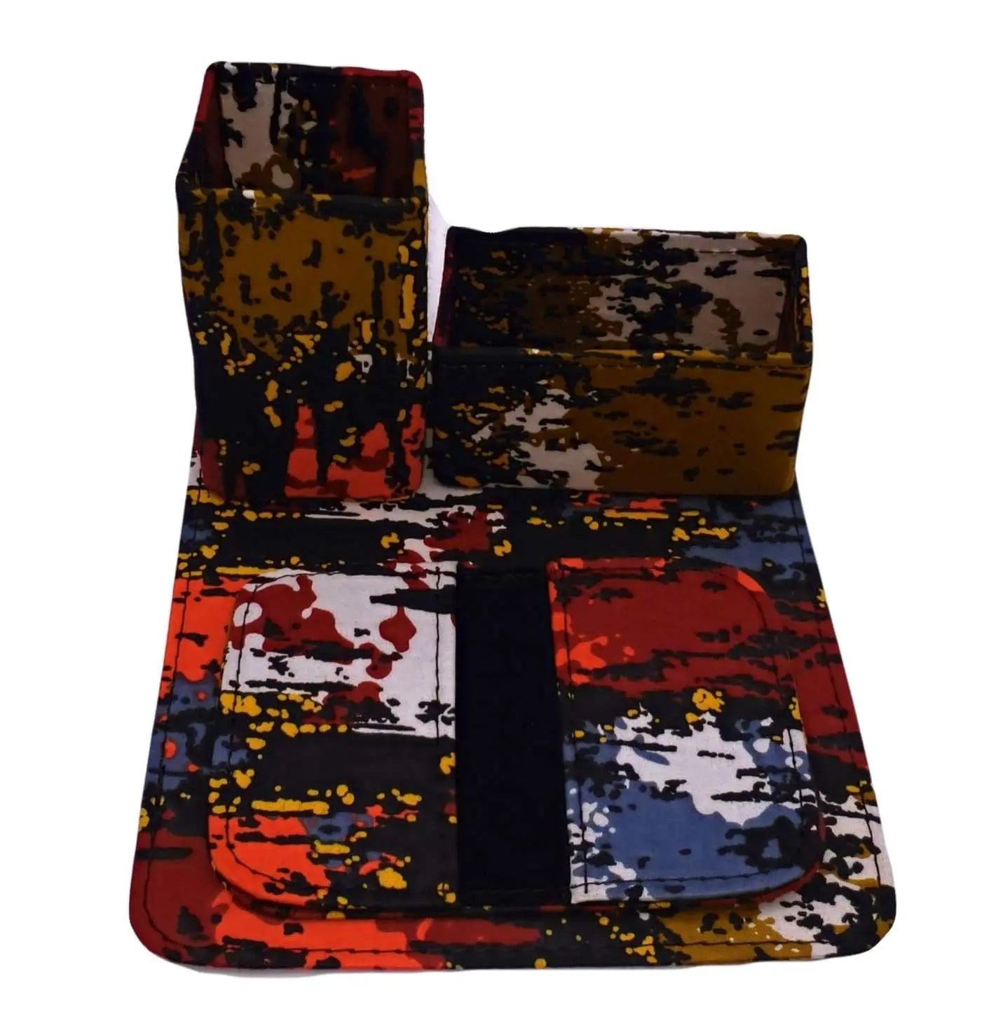 Unique African Office Accessories | Mouse-Penholder set-Floral2
