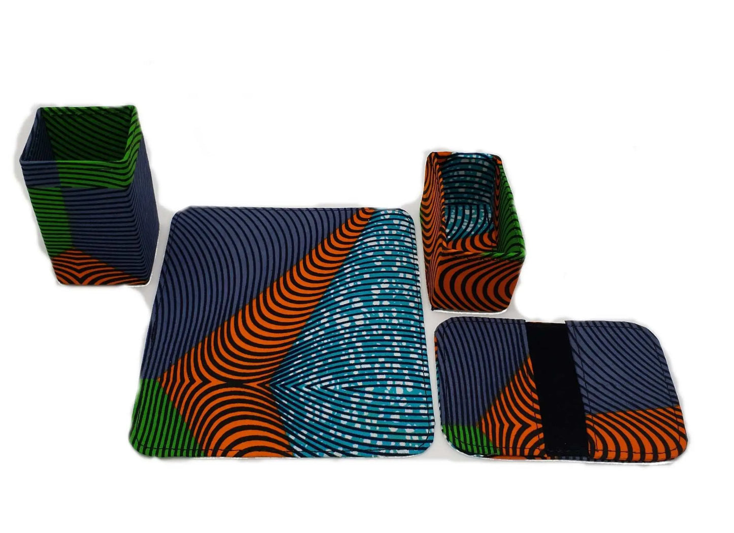 Unique African Office Accessories | Mouse-Penholder set-Multicolor3