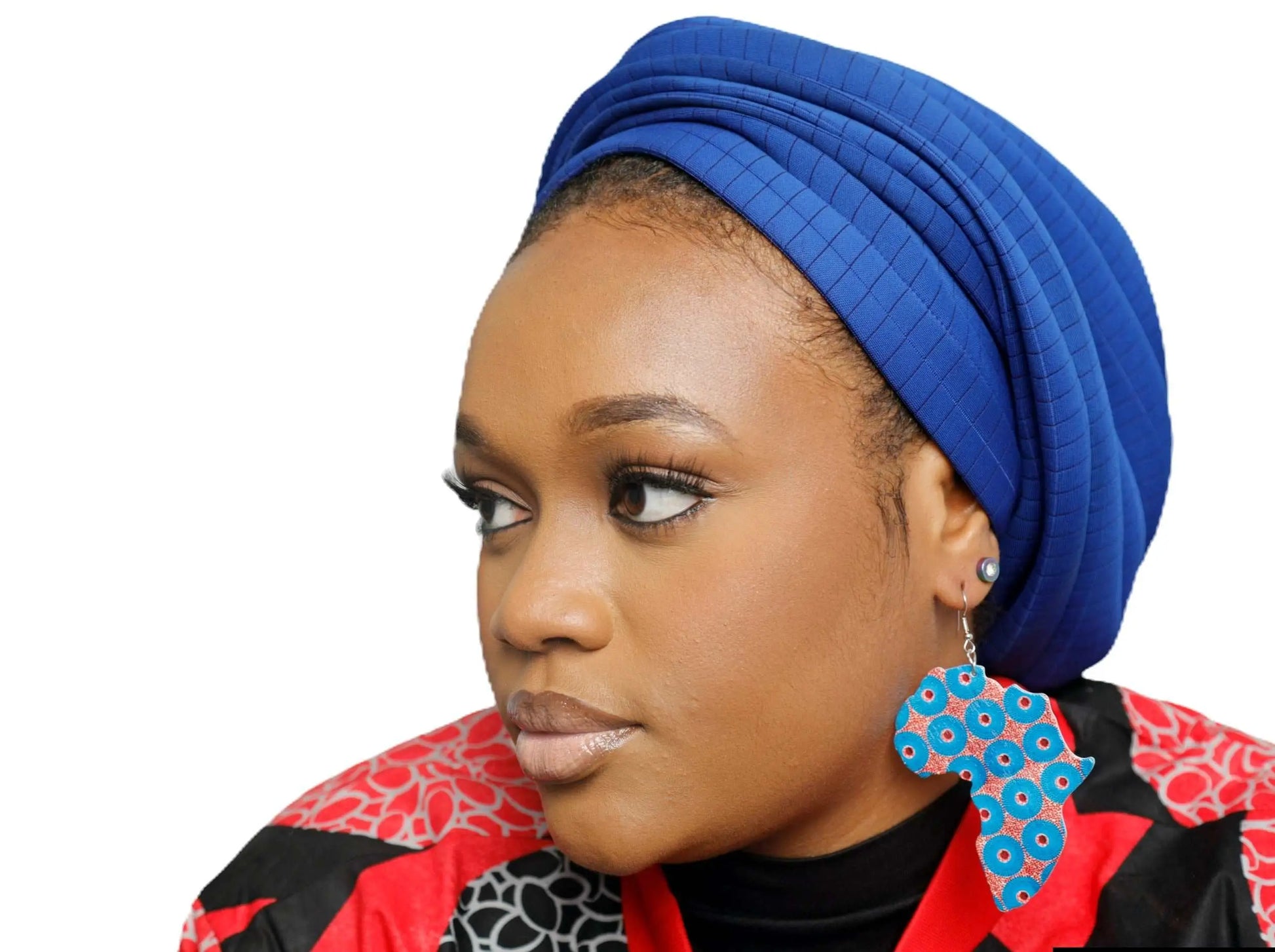 African Jewelry-Bold Mariam Large Handmade Wooden Bohemian African Map Earrings